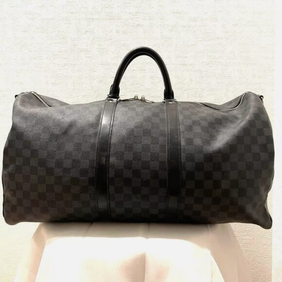 Louis Vuitton LV Monogram Bag 55 Damier Graphite Keepall Bandouliere 2016 Black - Picture 1 of 10